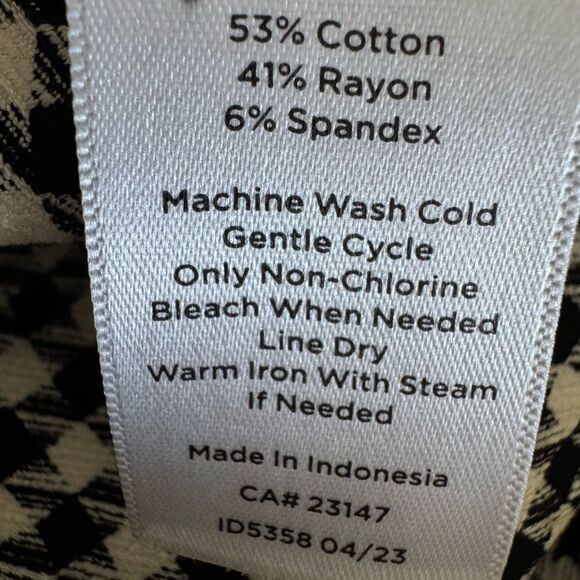 Talbots Bold Houndstooth Chatham Stretch Ankle Pant Black White Size 10 - Picture 12 of 12